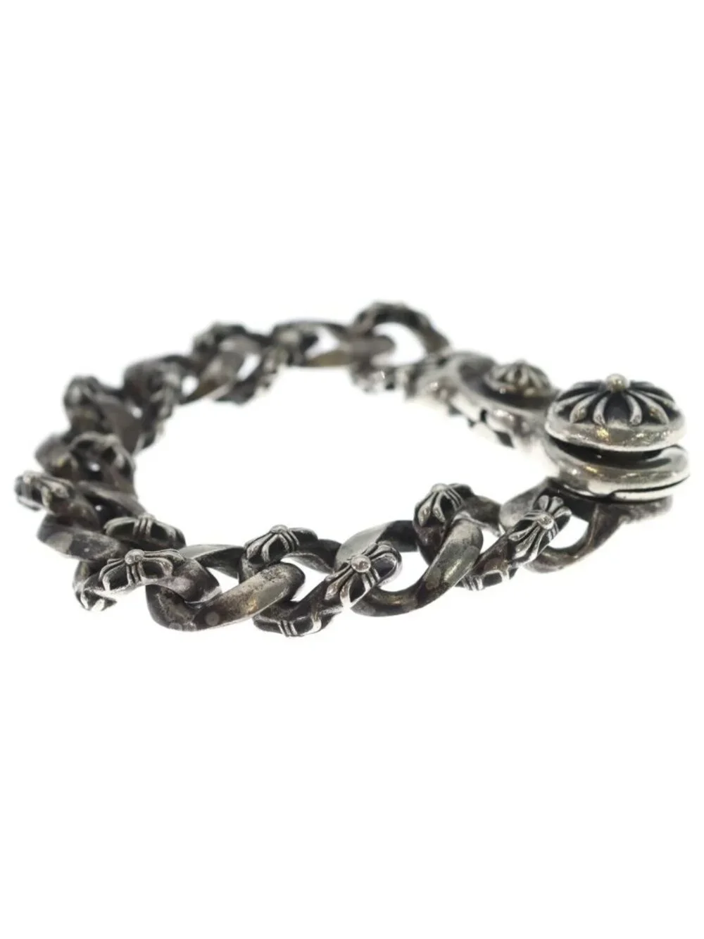 Chrome Hearts Fncy Chn Lnk Fancy Link Clip Bracelet 13 Links Silver